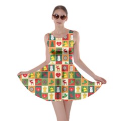 Template Christmas Pattern Skater Dress