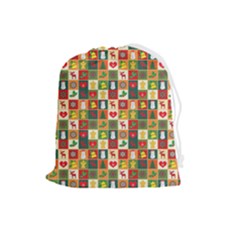 Template Christmas Pattern Drawstring Pouch (large)