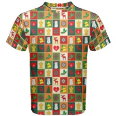 Template Christmas Pattern Men s Cotton T-shirt