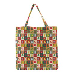 Template Christmas Pattern Grocery Tote Bag