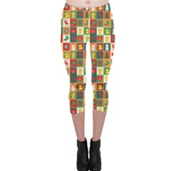 Template Christmas Pattern Capri Leggings 