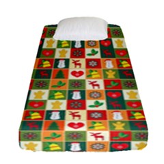 Template Christmas Pattern Fitted Sheet (single Size)