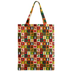 Template Christmas Pattern Zipper Classic Tote Bag