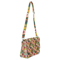 Template Christmas Pattern Shoulder Bag With Back Zipper