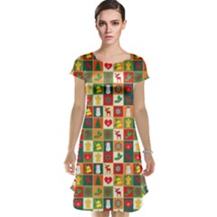 Template Christmas Pattern Cap Sleeve Nightdress