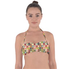 Template Christmas Pattern Tie Back Bikini Top