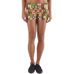 Template Christmas Pattern Yoga Shorts