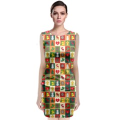 Template Christmas Pattern Classic Sleeveless Midi Dress