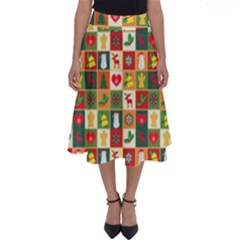 Template Christmas Pattern Perfect Length Midi Skirt