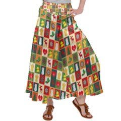 Template Christmas Pattern Women s Satin Palazzo Pants