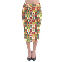 Template Christmas Pattern Midi Pencil Skirt