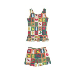 Template Christmas Pattern Kids  Boyleg Swimsuit