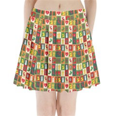 Template Christmas Pattern Pleated Mini Skirt