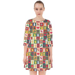 Template Christmas Pattern Smock Dress