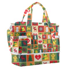 Template Christmas Pattern Sports Shoulder Bag With Shoes Compartment