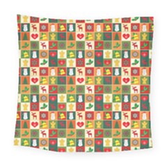 Template Christmas Pattern Square Tapestry (large)