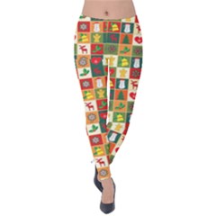 Template Christmas Pattern Velvet Leggings