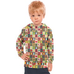 Template Christmas Pattern Kids  Hooded Pullover