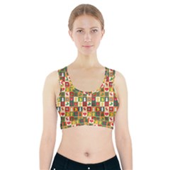 Template Christmas Pattern Sports Bra With Pocket