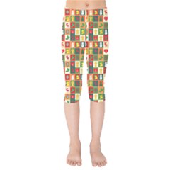 Template Christmas Pattern Kids  Capri Leggings 