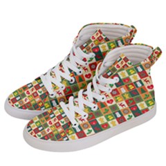 Template Christmas Pattern Women s Hi-top Skate Sneakers