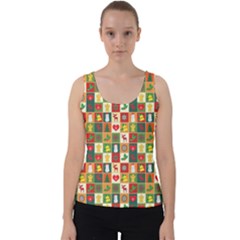 Template Christmas Pattern Velvet Tank Top