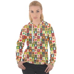 Template Christmas Pattern Women s Overhead Hoodie