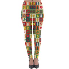 Template Christmas Pattern Lightweight Velour Leggings