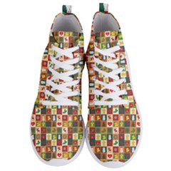 Template Christmas Pattern Men s Lightweight High Top Sneakers