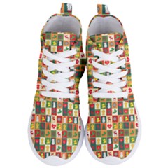 Template Christmas Pattern Women s Lightweight High Top Sneakers