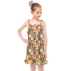 Template Christmas Pattern Kids  Overall Dress