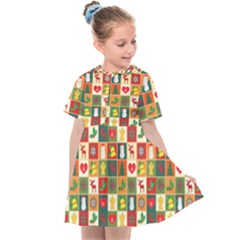 Template Christmas Pattern Kids  Sailor Dress