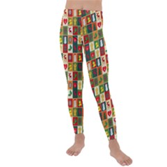 Template Christmas Pattern Kids  Lightweight Velour Leggings