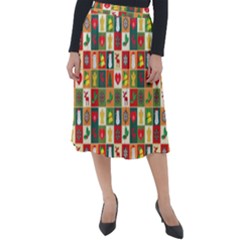 Template Christmas Pattern Classic Velour Midi Skirt 