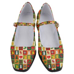 Template Christmas Pattern Women s Mary Jane Shoes