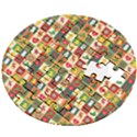 Template Christmas Pattern Wooden Puzzle Round View2