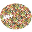 Template Christmas Pattern Wooden Puzzle Round View3