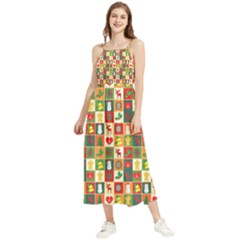 Template Christmas Pattern Boho Sleeveless Summer Dress