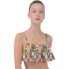 Template Christmas Pattern Frill Bikini Top