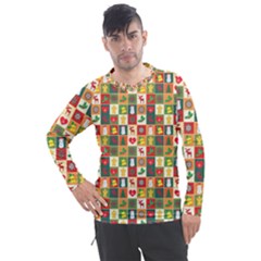 Template Christmas Pattern Men s Pique Long Sleeve T-shirt