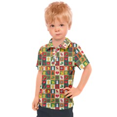 Template Christmas Pattern Kids  Polo T-shirt