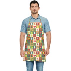 Template Christmas Pattern Kitchen Apron