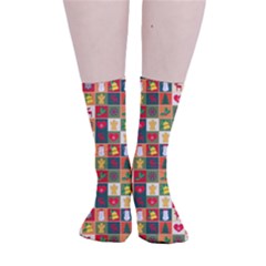 Template Christmas Pattern Smooth Crew Length Tube Socks