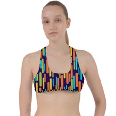 Illustration Abstract Line Criss Cross Racerback Sports Bra