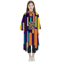 Illustration Abstract Line Kids  Hooded Rain Ponchos by anzea