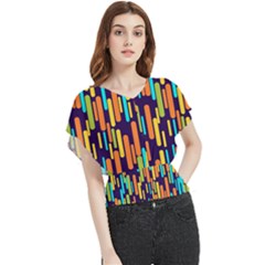 Illustration Abstract Line Butterfly Chiffon Blouse