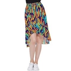 Illustration Abstract Line Frill Hi Low Chiffon Skirt by anzea