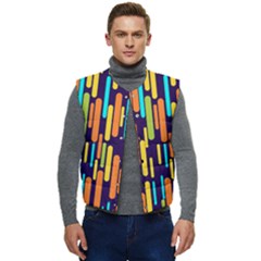 Illustration Abstract Line Men s Button Up Puffer Vest	