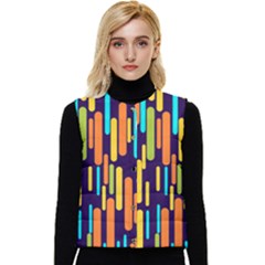 Illustration Abstract Line Women s Button Up Puffer Vest