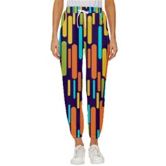 Illustration Abstract Line Women s Cropped Drawstring Pants